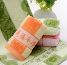 【6309-祝福平安32股毛巾】純棉毛巾批發祝福平安成人洗臉面巾加厚吸水高檔禮品毛巾定制logo