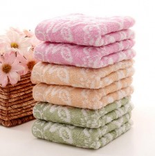 【6650-雪花竹纖維童巾】廠家直銷竹纖維無捻紗提花 童巾嬰幼兒擦嘴巾禮品批發