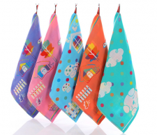 【6112-2-三層布藝小方巾】棉紗布三層方巾嬰幼兒童提花小毛巾幼兒園卡通擦手巾